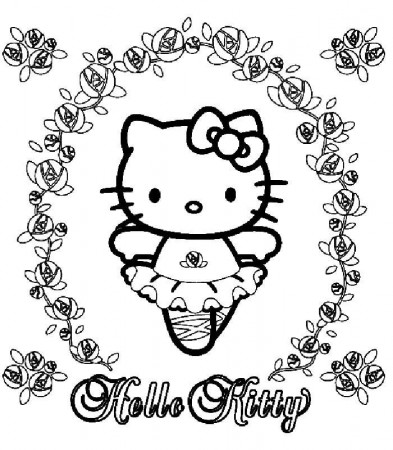 Ballerina Hello Kitty Coloring Page | Kids Coloring Page