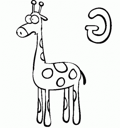 With The Letter G Giraffe Coloring Pages - Kids Colouring Pages