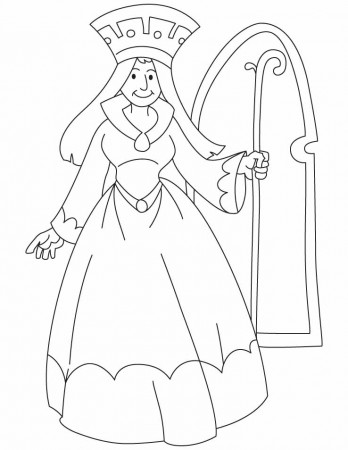 A queen holding a scepter coloring pages | Download Free A queen 