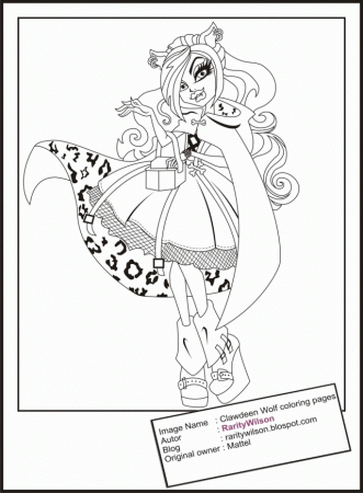 Monster High Coloring Pages Monster High Clawdeen Wolf Coloring 