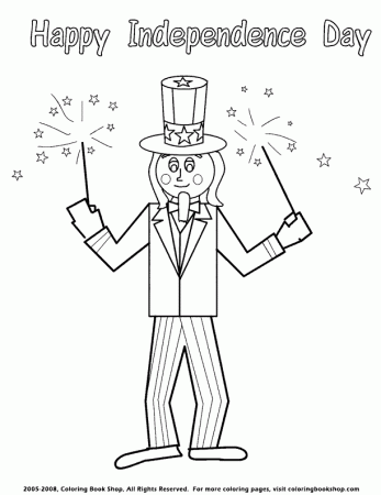 uncle sam printable coloring page fourth of july independence day 