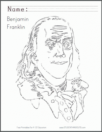 Benjamin Franklin Coloring Page - Free to Print | Student Handouts