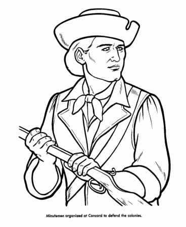 USA-Printables: The Minutemen Coloring Pages - America Revolution 
