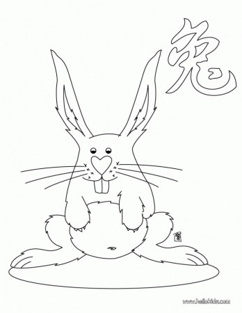 Chinese Zodiac Rabbit Coloring Pages | 99coloring.com