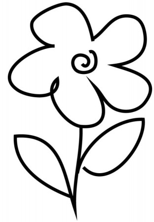 Print Very Simple Flower Coloring Page For Preschool or Download 