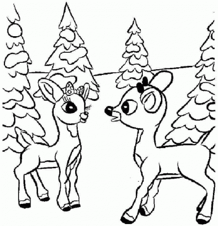 Colouring Sheets Christmas Santa Deer Printable Free For Little 