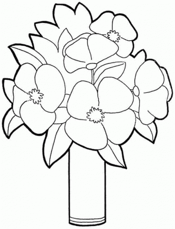 Printable Free Bouquet Flowers Coloring Sheets For Preschool 19966#
