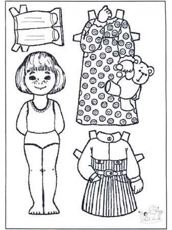 Paper Doll Coloring pages - Bing Images | Paper Doll: Black and White…