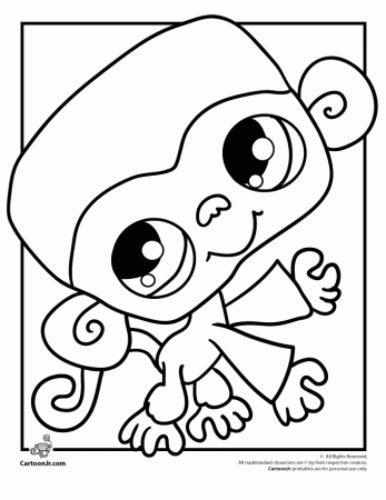 Littlest Pet Shop Coloring Page - Monkey | Cartoon Jr.