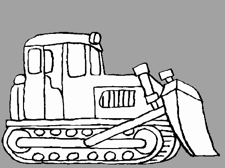 Construction Tools coloring book pages (bulldozers, steam rollers 