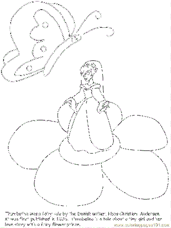 Coloring Pages Thumbelina (Countries > Denmark) - free printable 