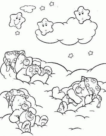 Sleeping Care Bear Coloring Printable | kids coloring pages | Pintere…