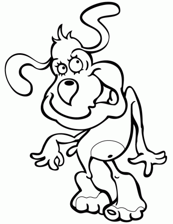 Cartoon Dog For Toddlers Coloring Page | Free Printable Coloring Pages