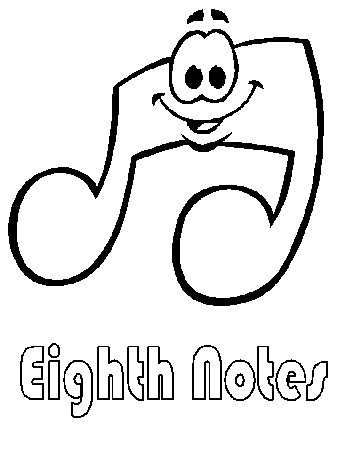Eighth Notes, music coloring book pages | coloring pages