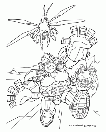Wreck-It Ralph - Ralph fighting in Hero's Duty coloring page