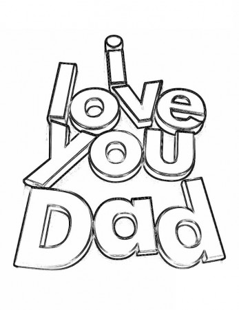 Love You Dad Coloring Page - Free Printable Coloring Pages for Kids