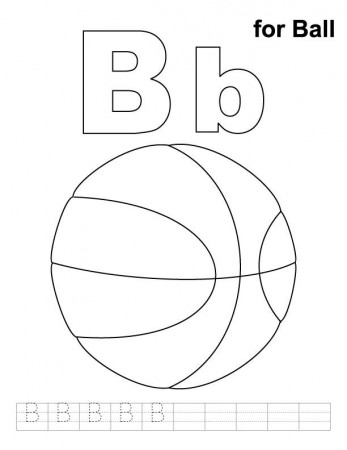 B for ball coloring page with handwriting practice | Kids handwriting  practice, Abc coloring pages, Alphabet coloring pages