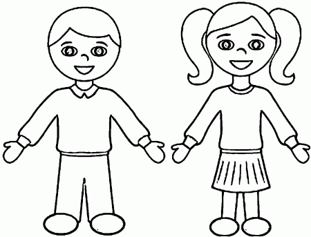 School Boy And Girl Coloring Page | Wecoloringpage