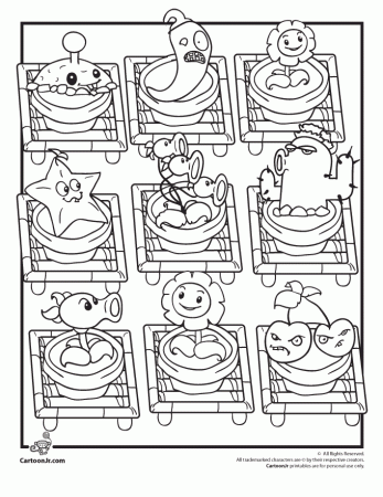 Plants Vs Zombies Printable - Coloring Pages for Kids and for Adults