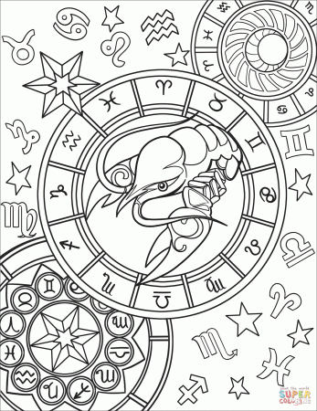 Cancer Zodiac Sign coloring page | Free Printable Coloring Pages
