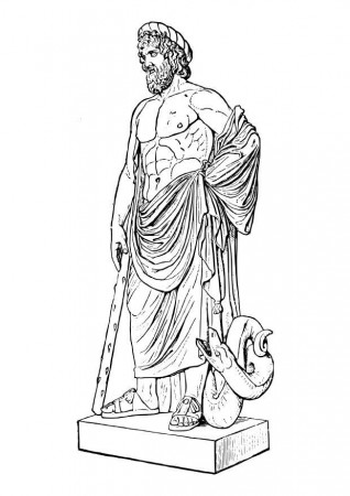 Coloring Page Asclepios - free printable coloring pages