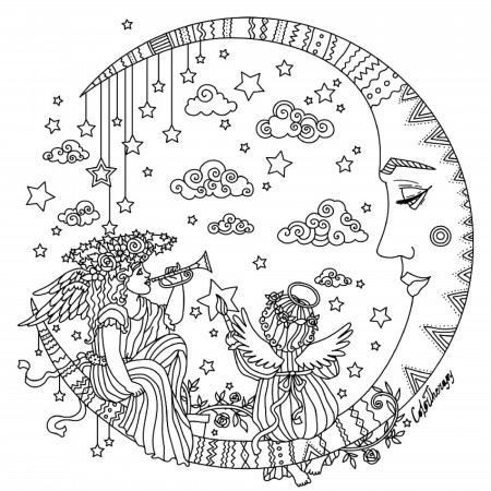 Pin by Holly Lynn on Coloring Pages | Moon coloring pages, Cool coloring  pages, Cute coloring pages