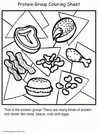 Health coloring pages. Protein group ...coloring-pages-printable.com