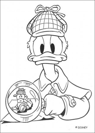 Donald duck the private detective coloring pages - Hellokids.com