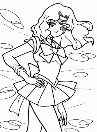 Lovely Sailor Neptune Coloring Page - Free Printable Coloring Pages for Kids