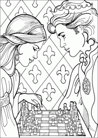 Princess Leonora playing chess coloring page | Disney princess coloring  pages, Princess coloring pages, Barbie coloring pages