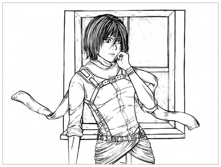 Mikasa Ackerman From AOT Coloring Pages - AOT Coloring Pages - Coloring  Pages For Kids And Adults