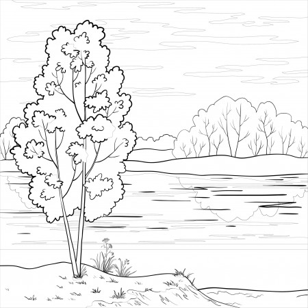 River (Nature) – Printable coloring pages