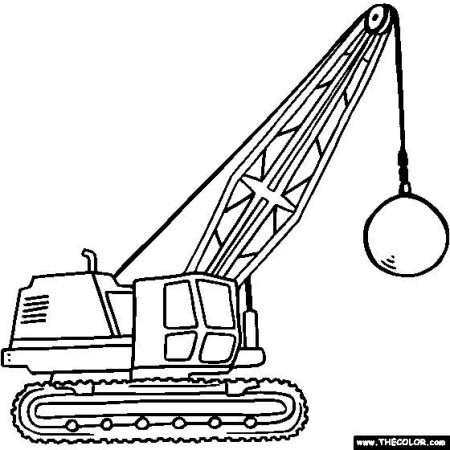 Wrecking Ball Crane Online Coloring Page | Truck coloring pages, Online coloring  pages, Coloring pages for boys