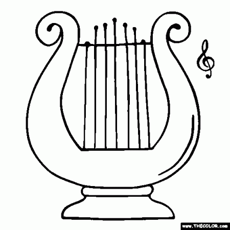 Hand Harp coloring page musical instrumen
