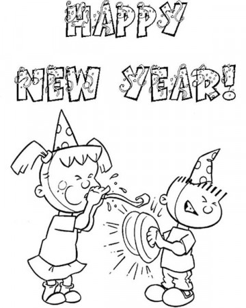 Free Happy New Year Colouring Pages for Kids