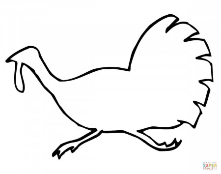 Running Turkey Outline coloring page | Free Printable Coloring Pages