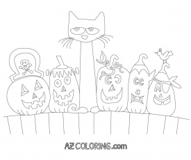Pete The Cat Halloween Printable Coloring Page