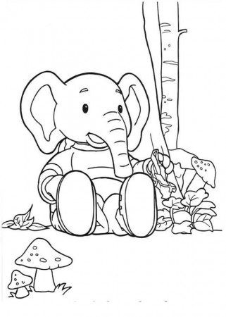 Edward Trunk Sitting Waiting for Rupert Bear Coloring Pages | Best ...