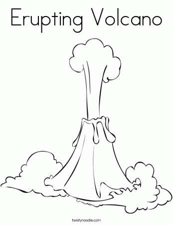 Erupting Volcano Coloring Page - Twisty Noodle