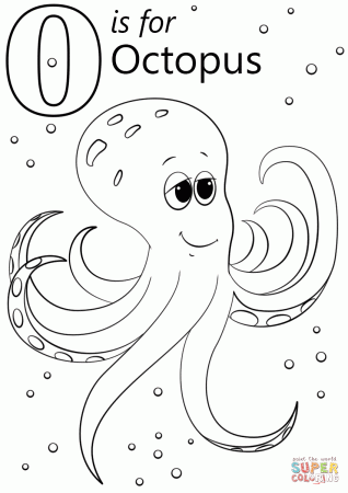 O is for Octopus coloring page | Free Printable Coloring Pages