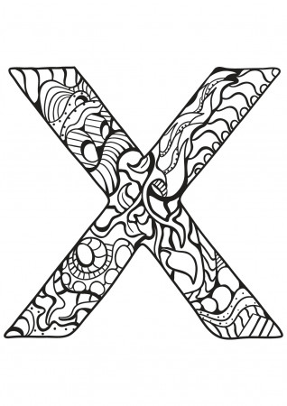 Alphabet to color for kids : X - Alphabet Kids Coloring Pages