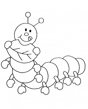 Caterpillar - Insects Coloring pages for kids to print & color