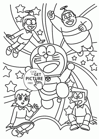 Doraemon and friends coloring pages for kids, printable free ...