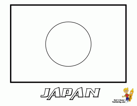 Japanese Flag Coloring Page