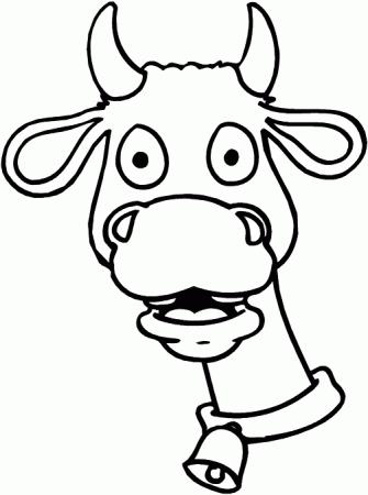 Cartoon Cow Head Coloring Page