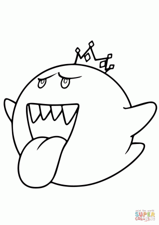 Mario Kart King Boo coloring page | Free Printable Coloring Pages