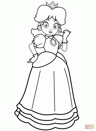 Princess Daisy coloring page | Free Printable Coloring Pages