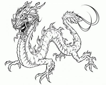 Dragon Coloring Page Realistic