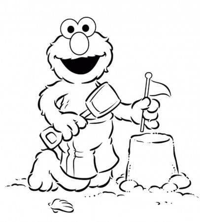 elmo coloring pages printable in beach - Printable Kids Colouring ...