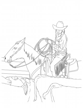 Cowgirls & Horses Coloring for Adults 9 Printable Coloring - Etsy